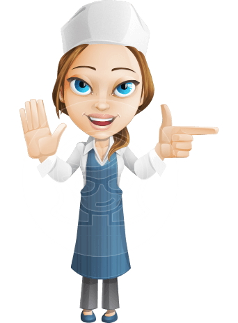 Cute Female Chef Cartoon Vector Character AKA Thea Appetite